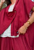 Sandbar Linen Blend Drape Front Cap Sleeve Gilet Rioja